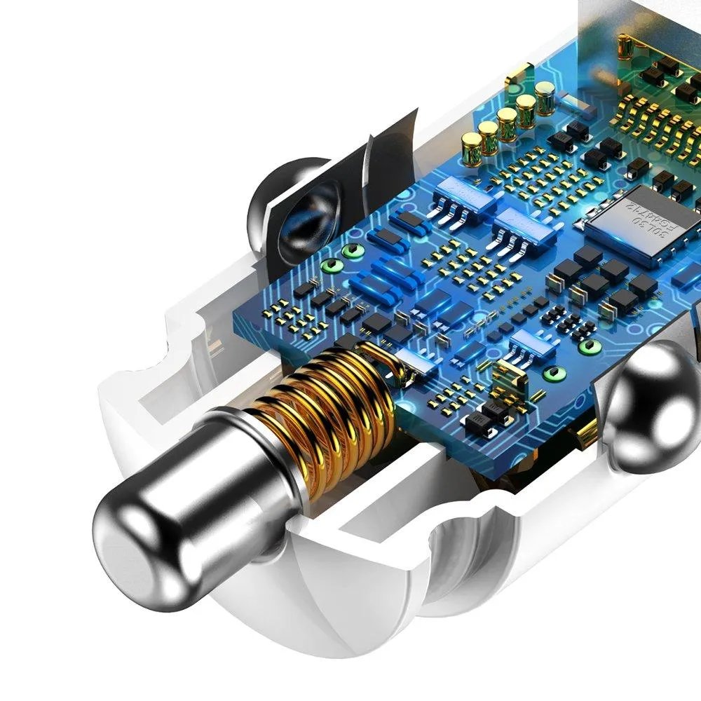 Dvigubas USB įkrovimo adapteris automobiliui Baseus QC 3 30W