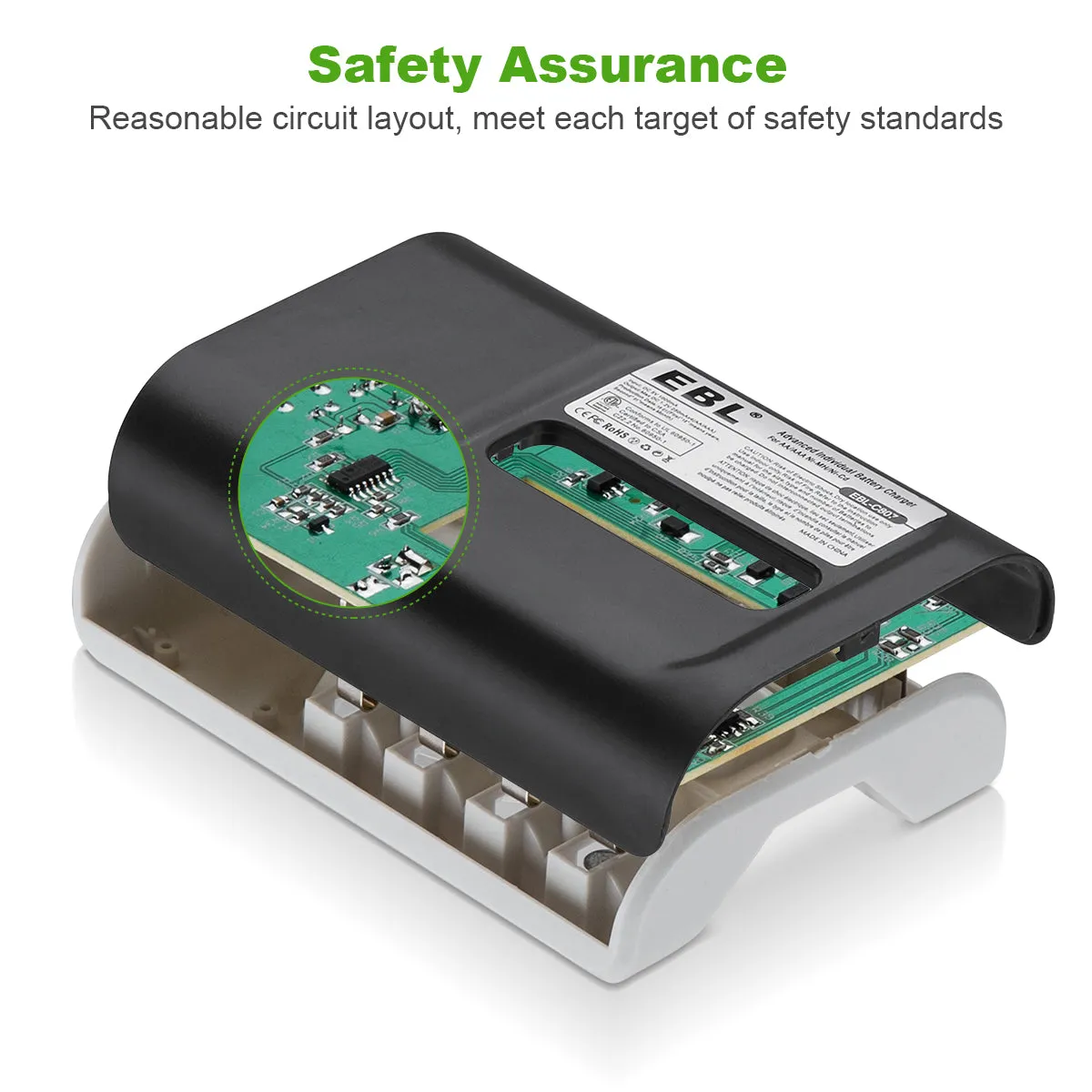 EBL 807 4-Bay Smart Battery Charger for AA AAA AAAA Ni-MH Ni-Cd Batteries