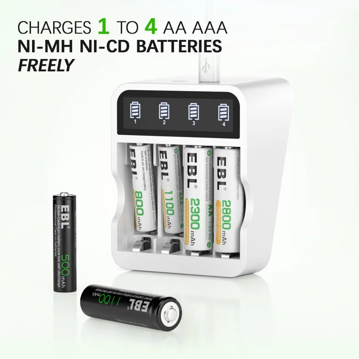 EBL FY-408 4-Bay AA AAA Ni-MH Ni-CD Battery Charger