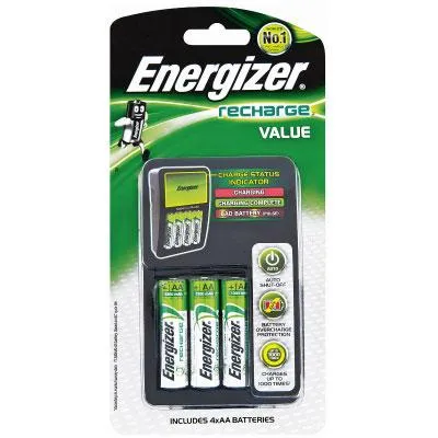 Energizer Charger : Value Charger - With 4 AA x 1300mAh