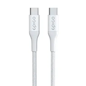 Epico Braided USB-C til USB-C Kabel PD 100W - 1.2m - Hvid