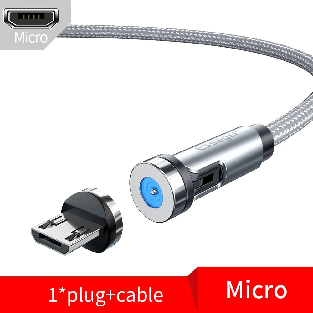 Essager Magnetic Cable Micro USB Type C Charging Cable Cable Magnet Charger 3-IN-1 Magnetic Cable