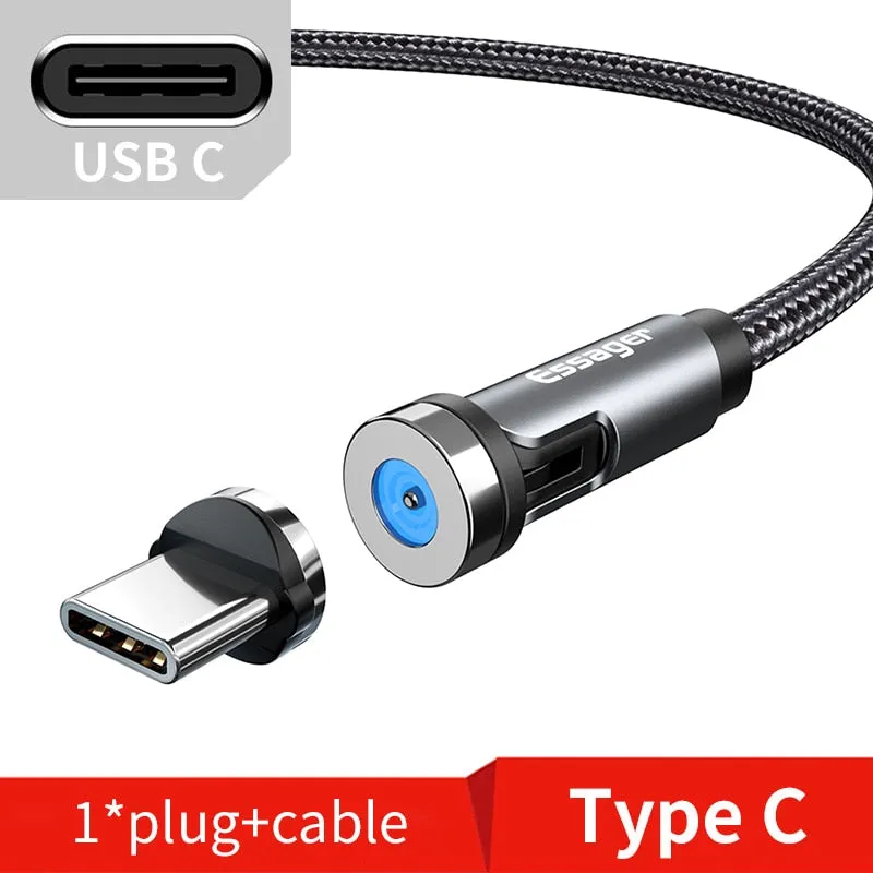 Essager Magnetic Cable Micro USB Type C Charging Cable Cable Magnet Charger 3-IN-1 Magnetic Cable