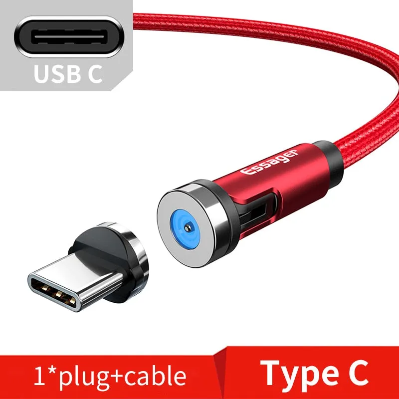 Essager Magnetic Cable Micro USB Type C Charging Cable Cable Magnet Charger 3-IN-1 Magnetic Cable