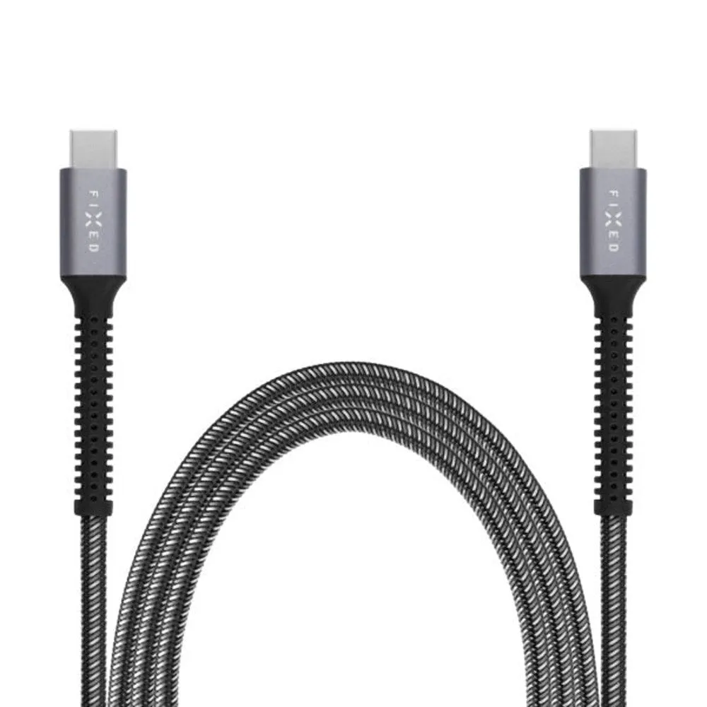 Fixed Armor USB-C til USB-C PD Kabel 240W m. Forstærkede Ender - 1.2m - Grå