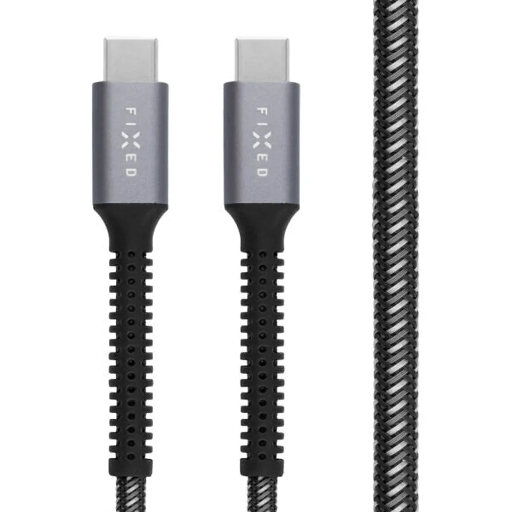 Fixed Armor USB-C til USB-C PD Kabel 240W m. Forstærkede Ender - 1.2m - Grå