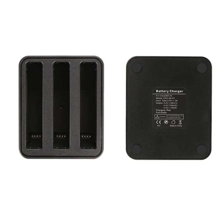 For Insta360 X4 Tri-Slot Batteries Fast Charger (Black)