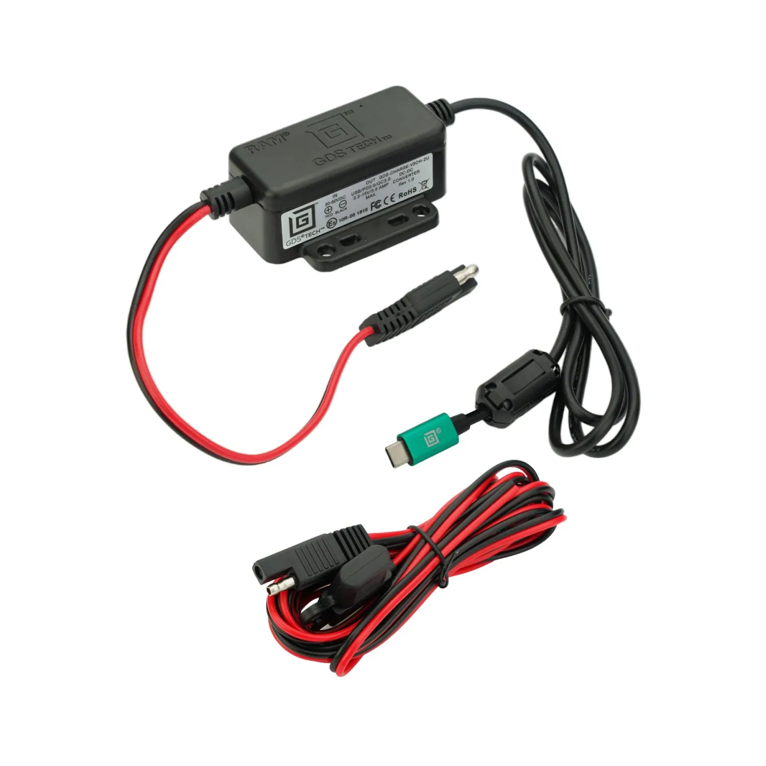 GDS™ Modular 30-64V Power Delivery Hardwire Charger with Male USB Type-C (RAM-GDS-CHARGE-V3CH-2U)