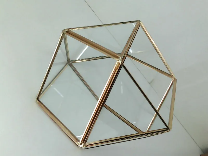 Geometric Glass Terrarium for Home and Office Decor