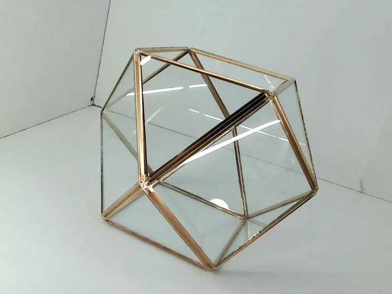 Geometric Glass Terrarium for Home and Office Decor