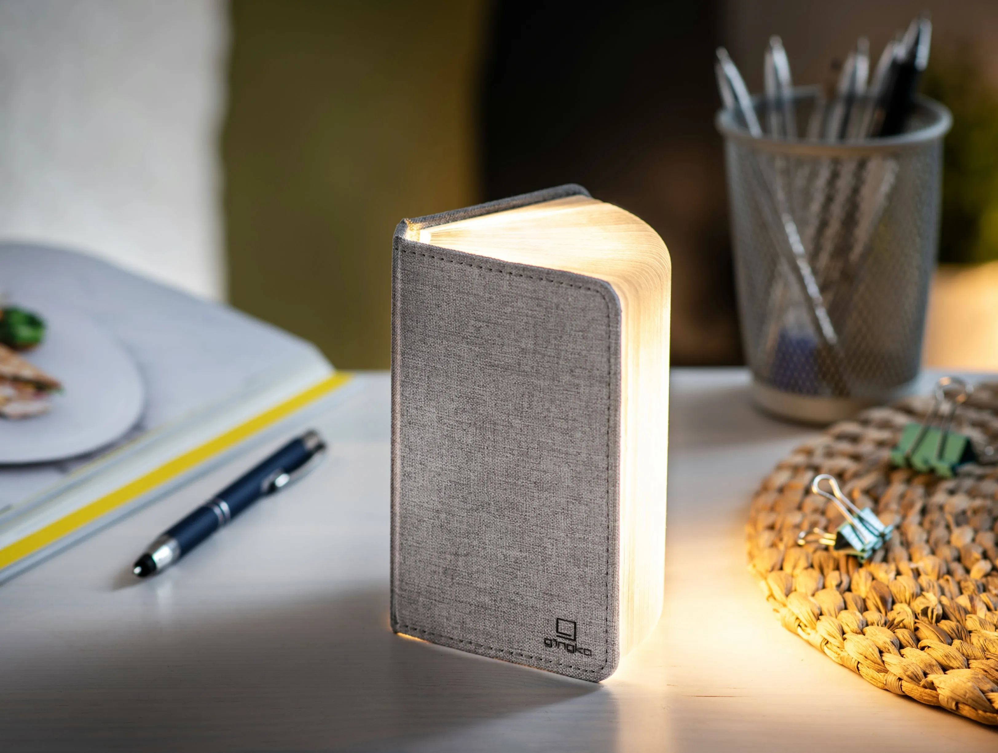 Ging-Ko Mini Fabric Smart Book Light - Urban Grey