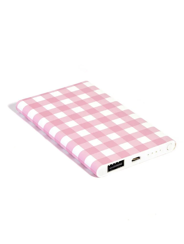 Gingham Portable Charger