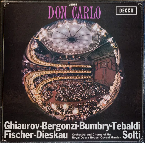 Giuseppe Verdi, Nicolai Ghiaurov · Carlo Bergonzi · Grace Bumbry · Renata Tebaldi · Dietrich Fischer-Dieskau, Chorus Of The Royal Opera House, Covent Garden & Orchestra Of The Royal Opera House, Covent Garden, Georg Solti - Don Carlo - Near Mint (NM o