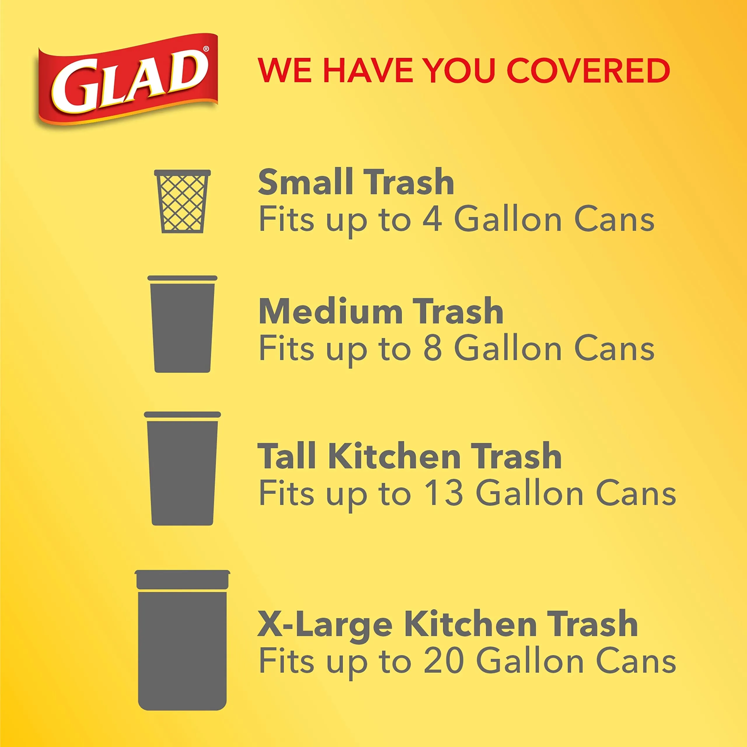 Glad ForceFlex Tall Kitchen 13 Gal Garbage Bags with Odor Shield 90 Ct