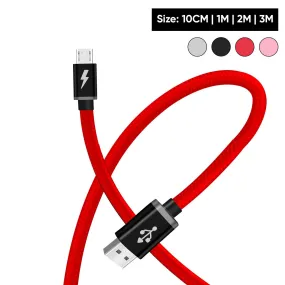 Heavy Duty Braided Micro USB Charger Charging Lead Data Sync Phone Cable 10CM 1M 2M 3M