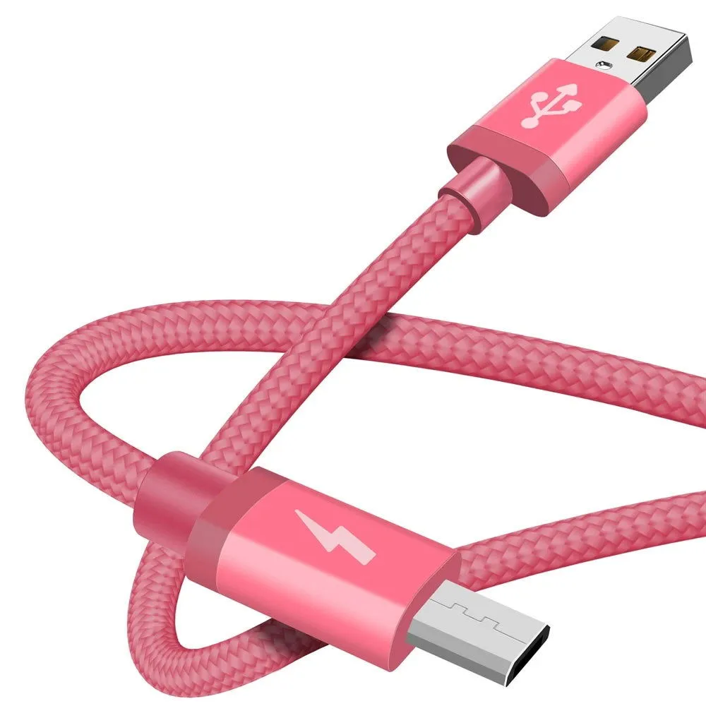 Heavy Duty Braided Micro USB Charger Charging Lead Data Sync Phone Cable 10CM 1M 2M 3M