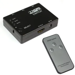 High Quality New 1080p Full HD 3 Port HDMI Switch Switcher Hub with Remote Control Jecksion