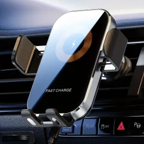 High-Speed Wireless Car Charger - One-Touch Fast Charging Mount for iPhone & Samsung Galaxy - Secure Air Vent Holder