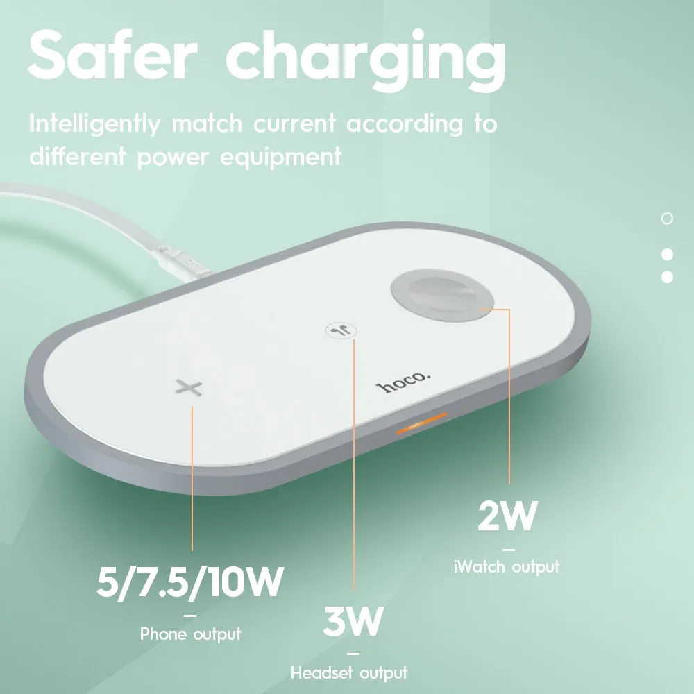 Hoco 3 in 1 Wireless Charger Pad Qi Fast Charging For iPhone 11 12 Pro Max XS XR Quick Charger For iWatch 5 4 3 2 1 Airpods Pro