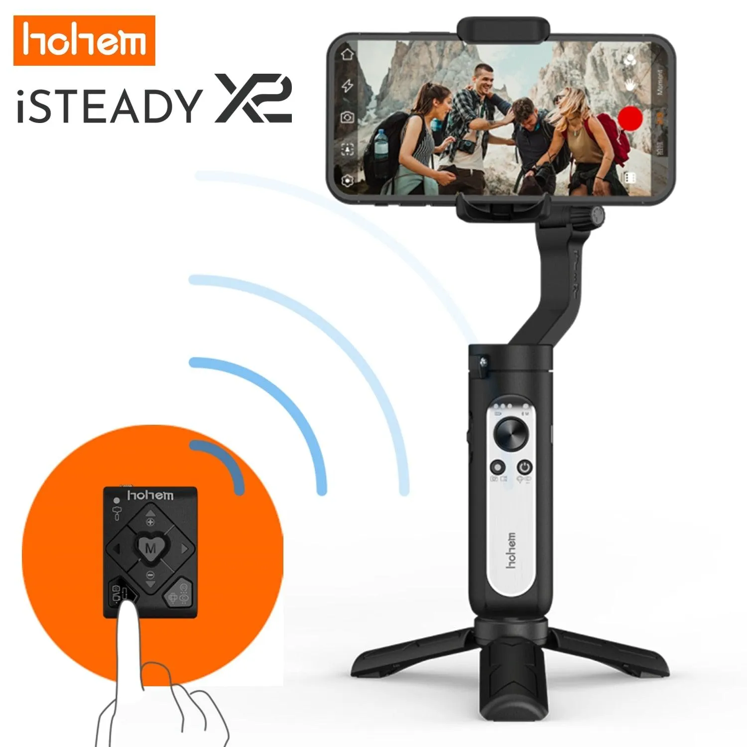 Hohem iSteady M6 iSteady X2,Smartphone Gimbal Stabilizer with Foldable Gimbal for iPhone 14/13 PRO MAX/11, Samsung, Huawei