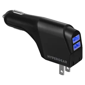 Hybrid 10W Dual USB Car   Wall Charger | Black