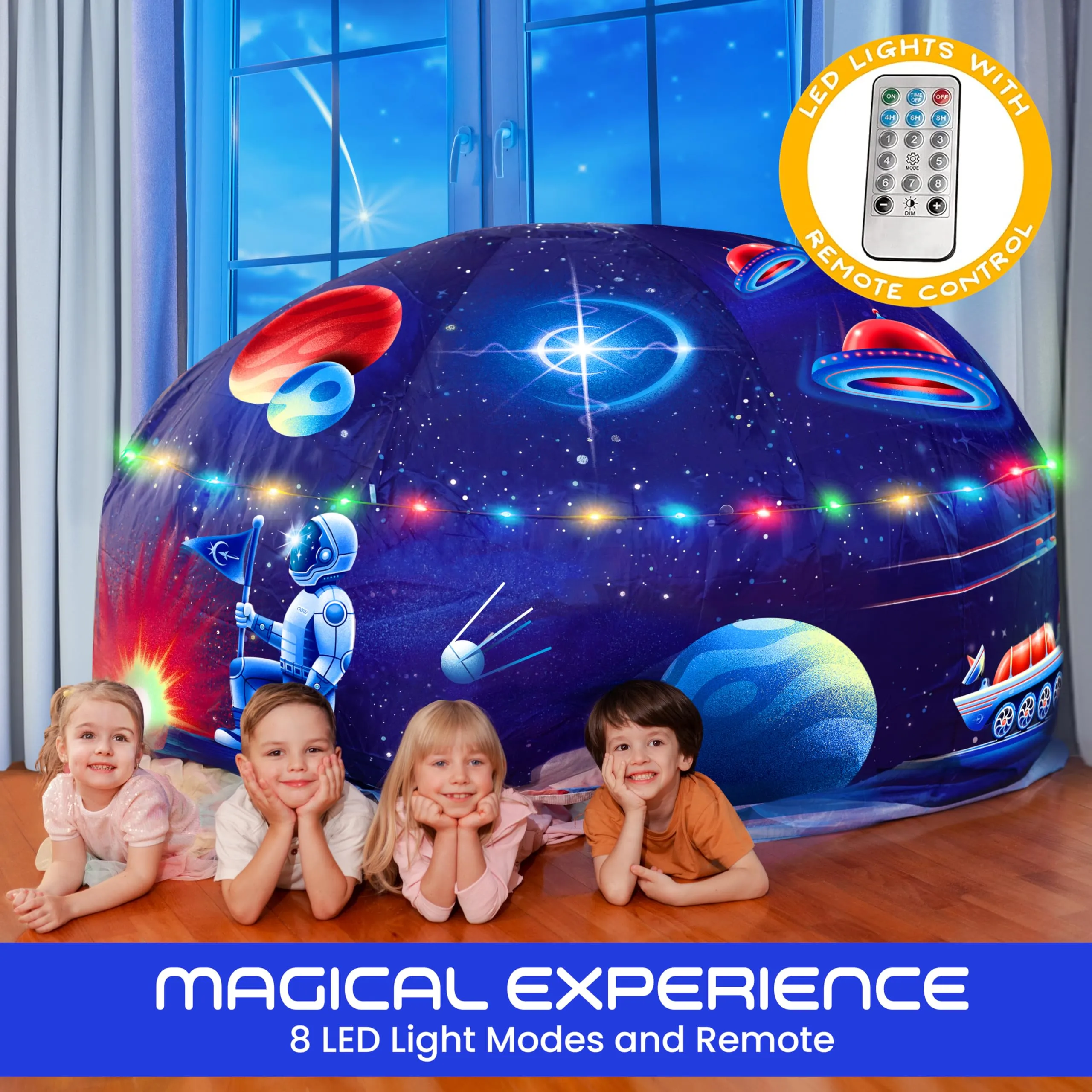 Inflatable Galactic Aerodome with LED Lights for Kids 3 to 12