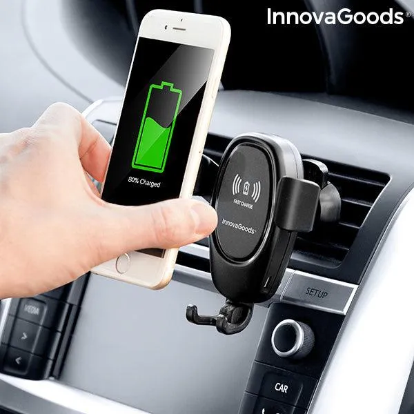 InnovaGoods Wolder Mobile Holder with Wireless Charger - Black | 815974