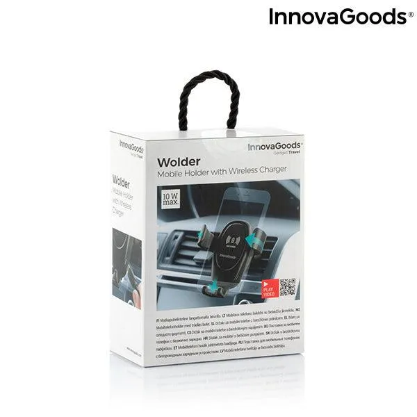 InnovaGoods Wolder Mobile Holder with Wireless Charger - Black | 815974