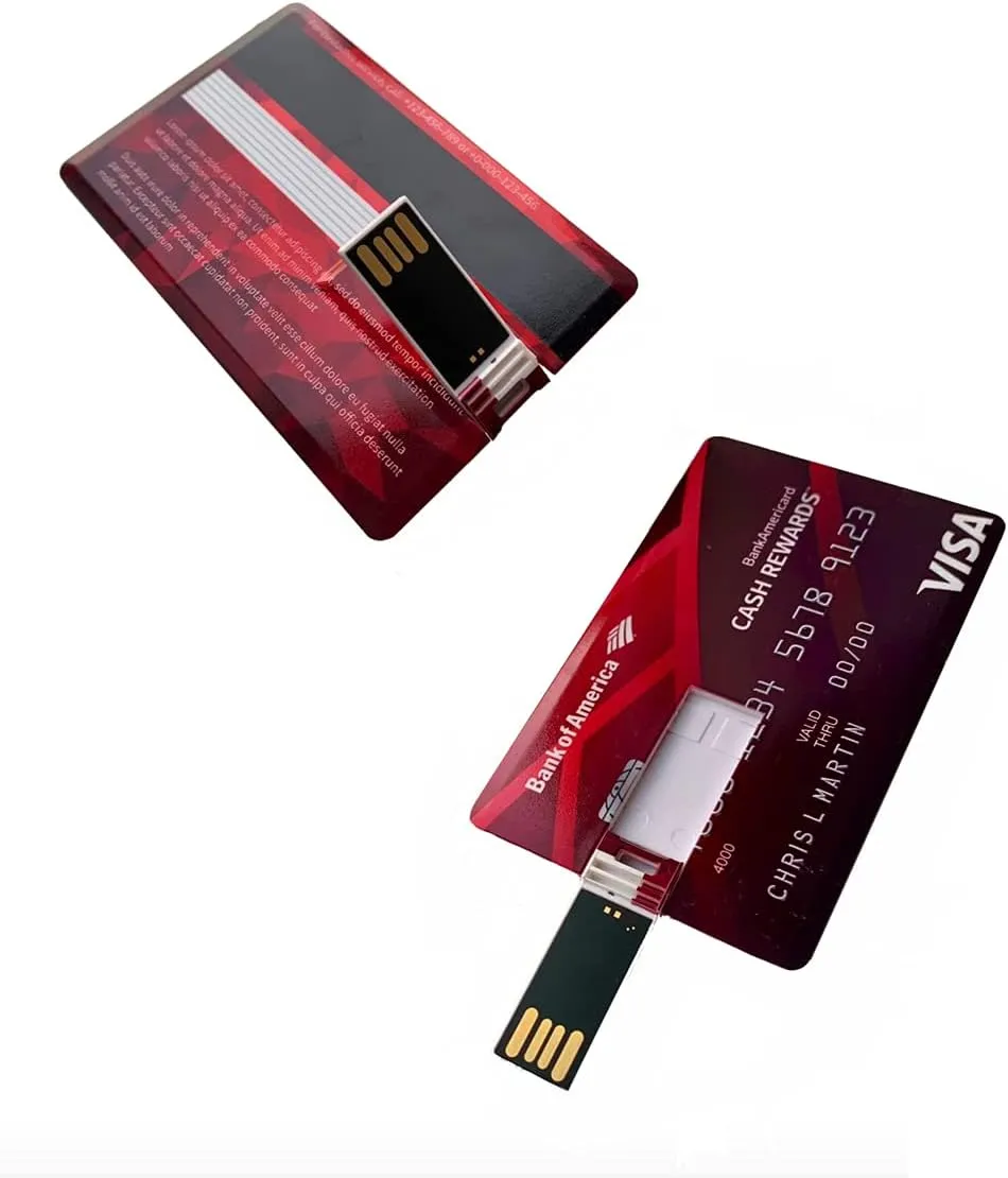 ITEM# 0038   High Speed USB Flash Drive, 32GB/64GB/128GB Bank Credit Card Memory Stick (Watch Video)