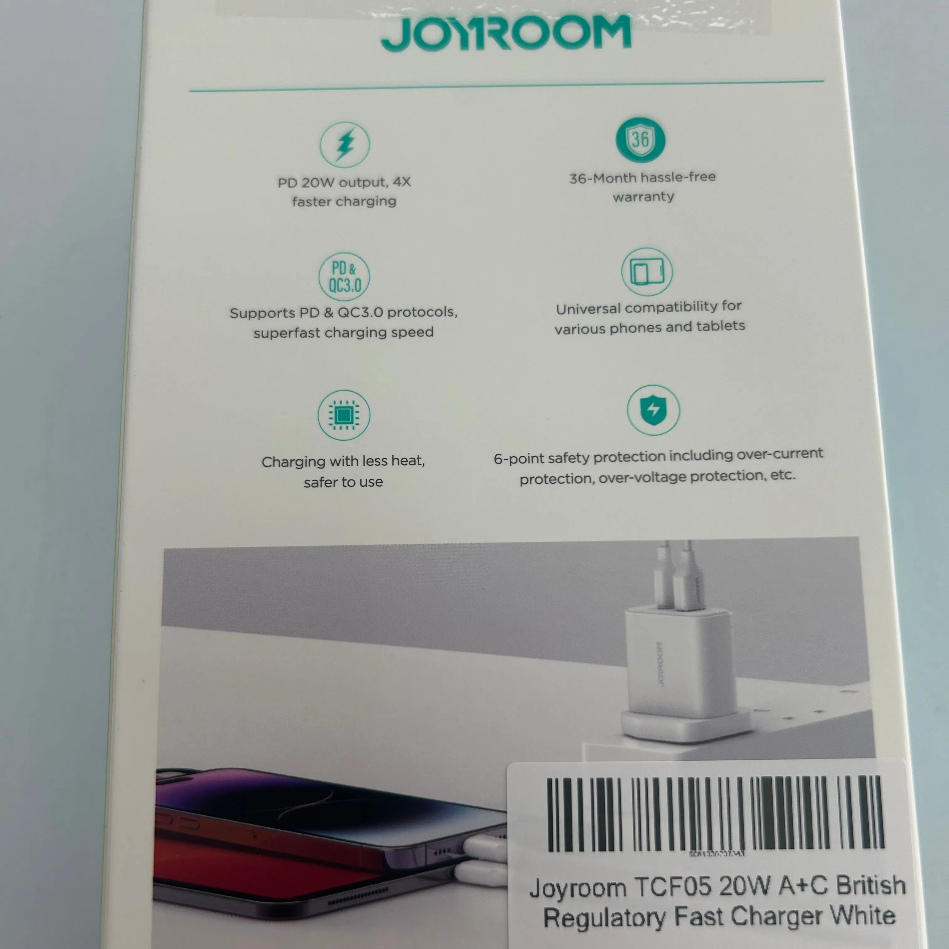 Joyroom 20W Dual Port Charging Plug USB A & Type C