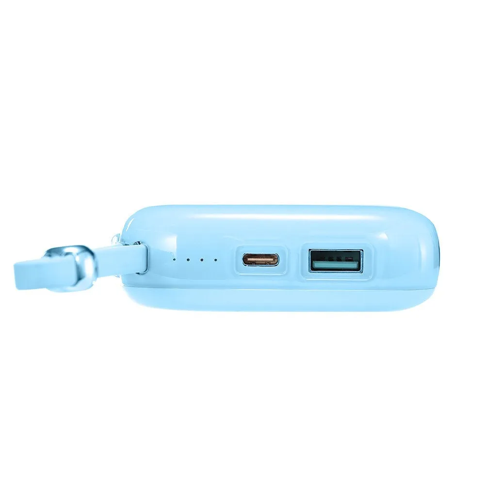 Joyroom Jelly Series JR-L003P Powerbank 22.5W - USB-A / USB-C PD m. Indbygget Lightning - 10.000 mAh - Blå