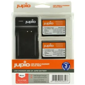 Jupio 2x LP-E10 Battery Kit (1150mAh) Includes USB Single Charger