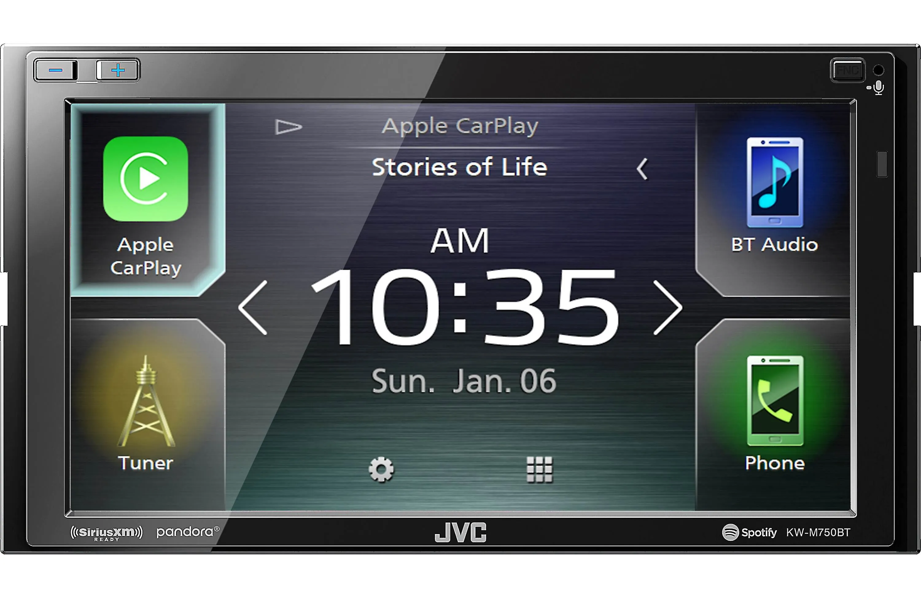 JVC KW-M750BT 6.8" 2-Din A/V Receiver with Apple CarPlay & Android Auto