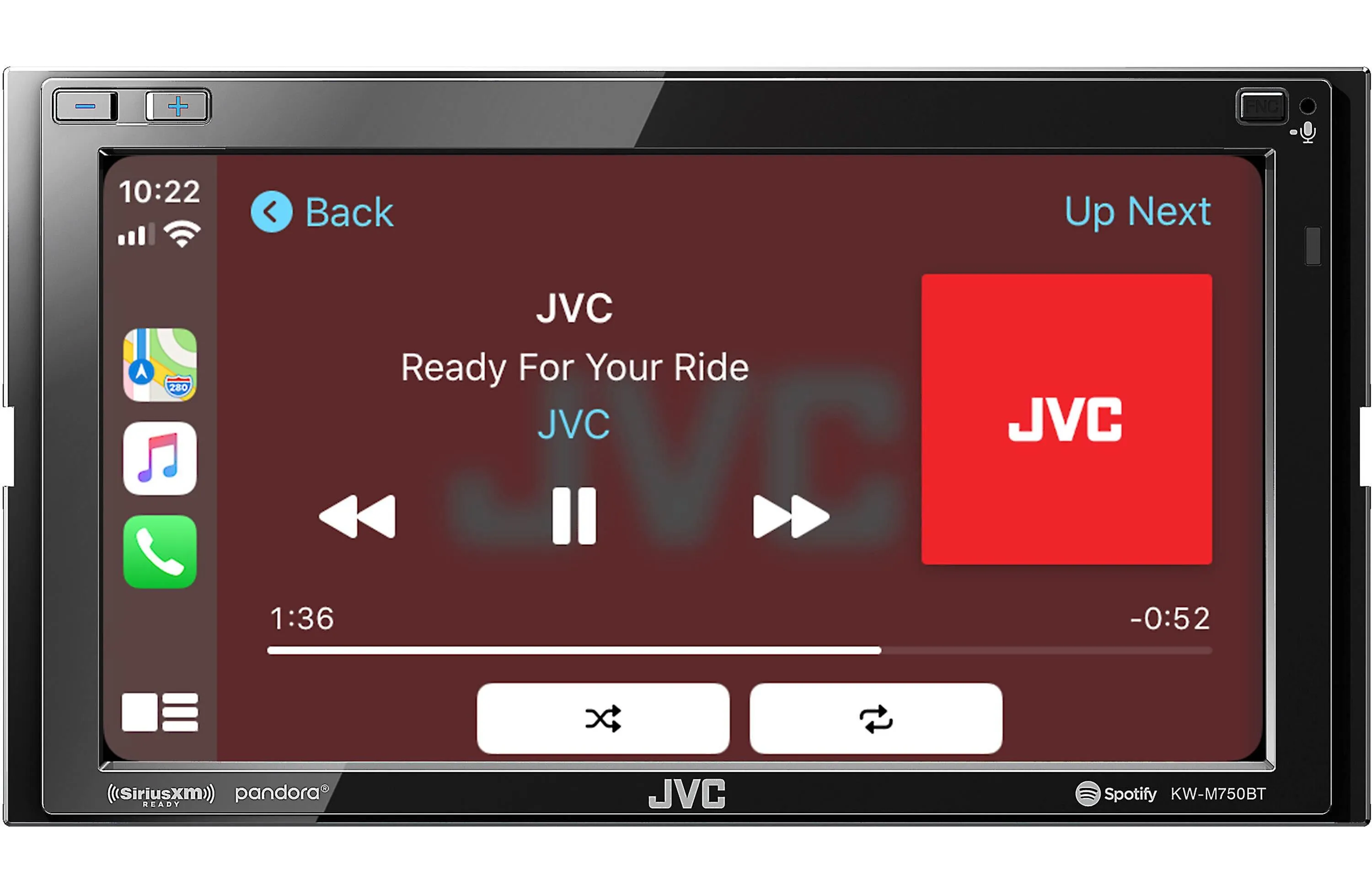 JVC KW-M750BT 6.8" 2-Din A/V Receiver with Apple CarPlay & Android Auto