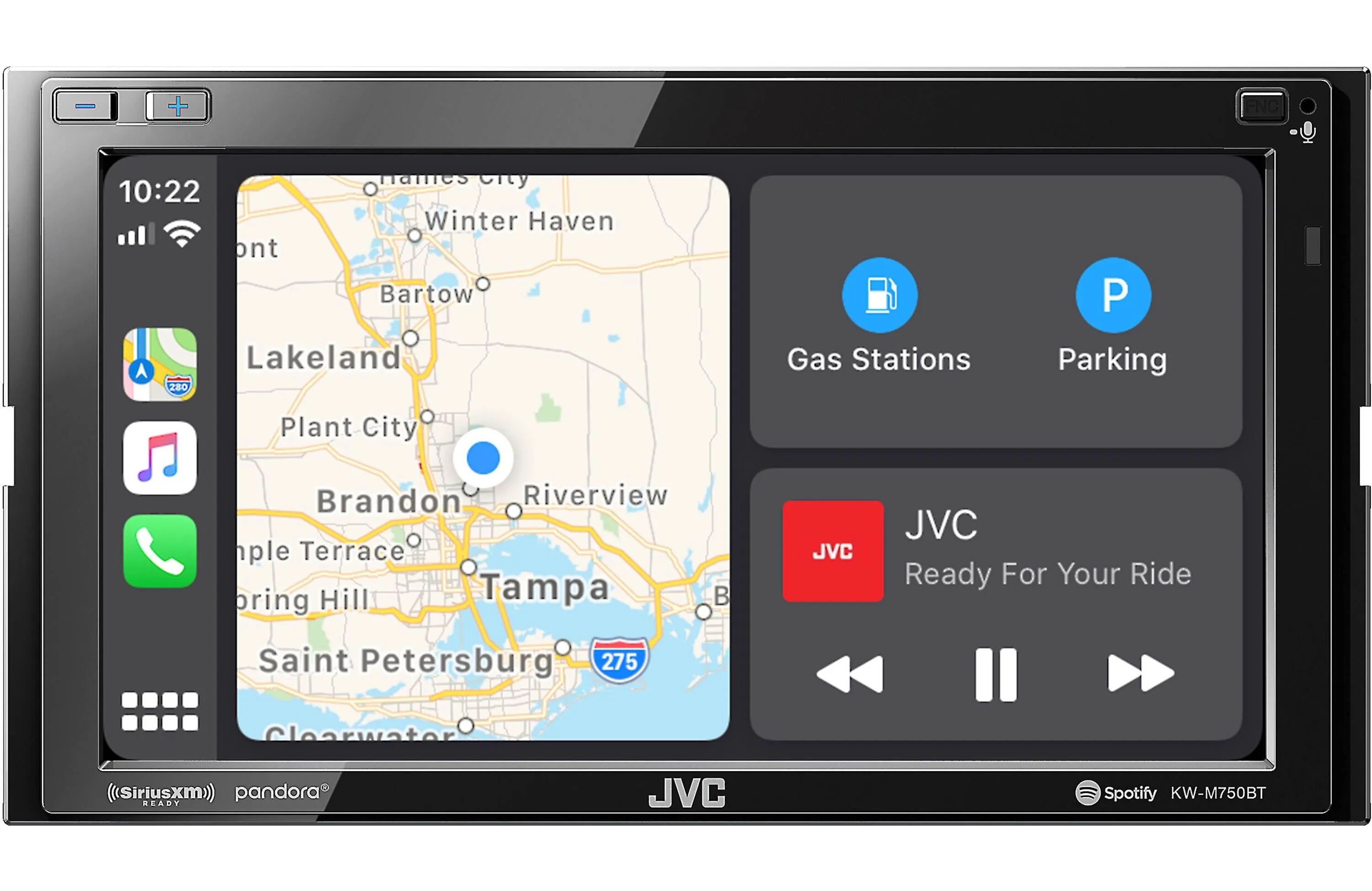 JVC KW-M750BT 6.8" 2-Din A/V Receiver with Apple CarPlay & Android Auto