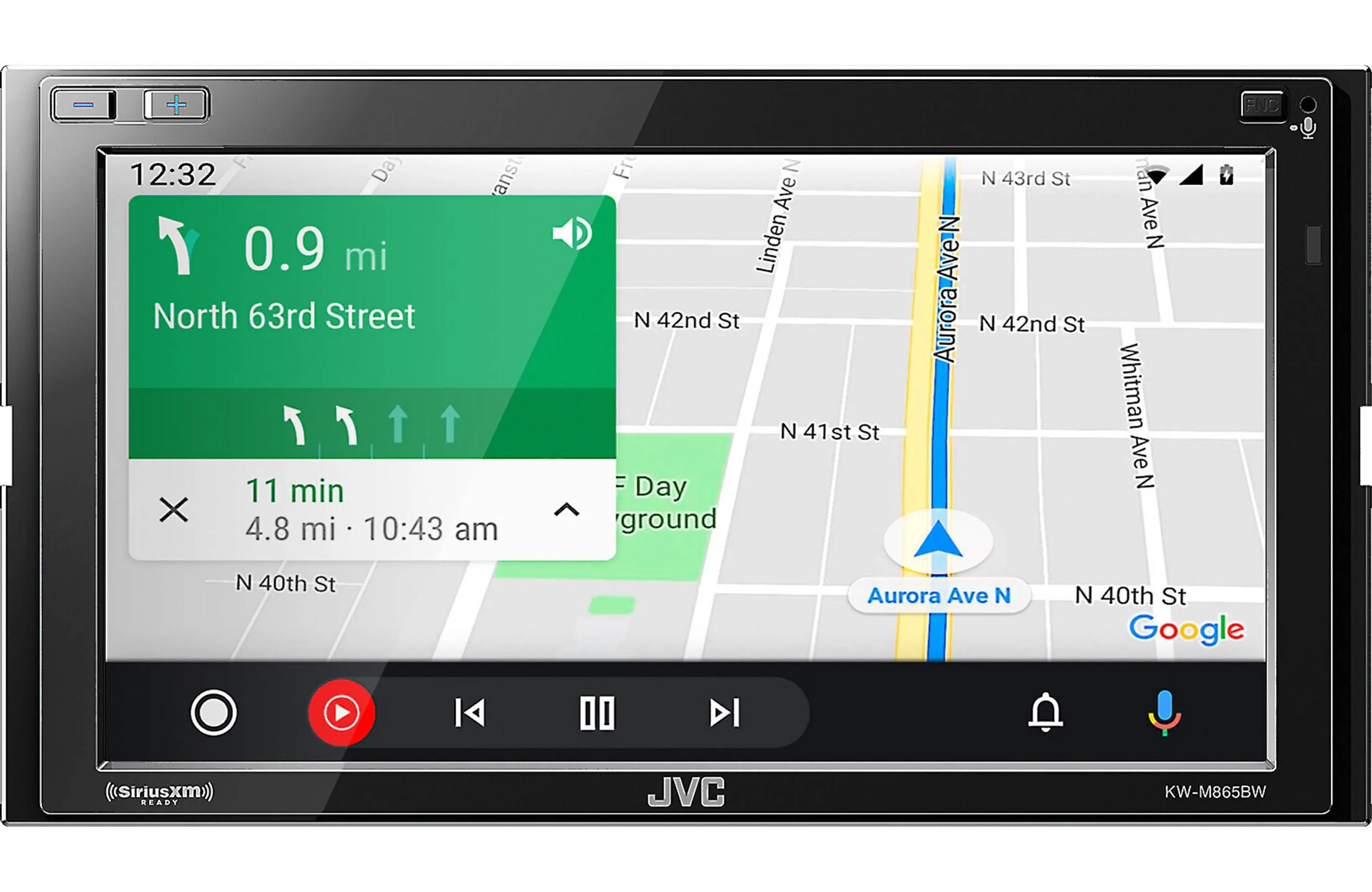 JVC KW-M865BW 6.8" 2-Din A/V Receiver with Wireless Apple CarPlay & Android Auto