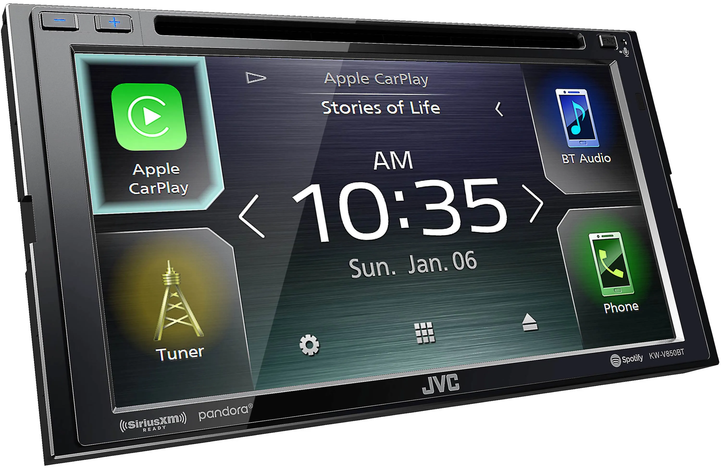 JVC KW-V850BT 6.8" Android Auto/Apple CarPlay, Built-in Bluetooth In-Dash CD/DVD/DM Receiver