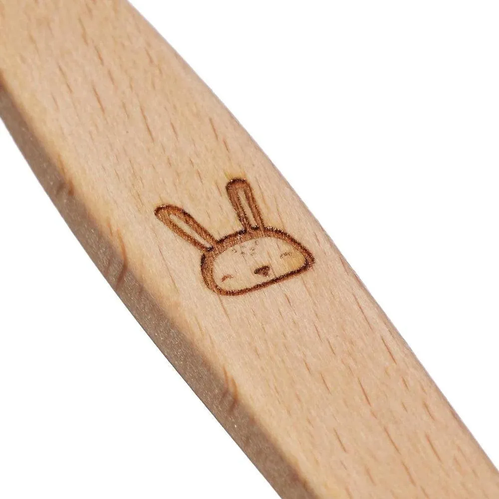 Kids 100% Plant-Based Beech Wood Toothbrush - Rabbit - Blue