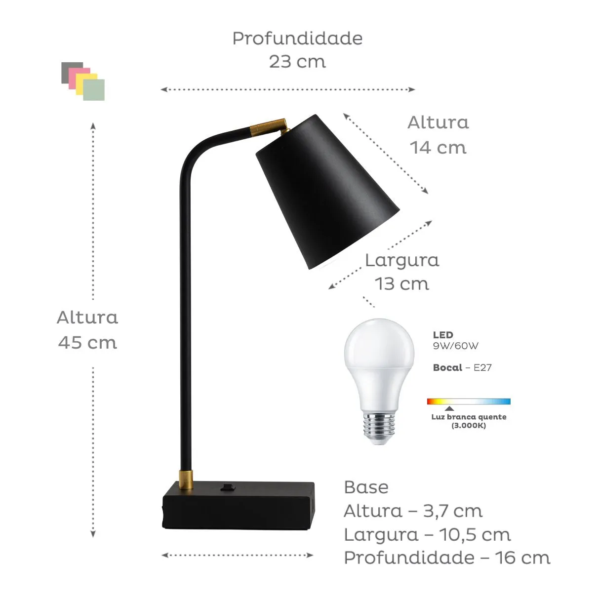 KIT Smart | Luminária TUTTO USB   lâmpada smart 7w Positivo