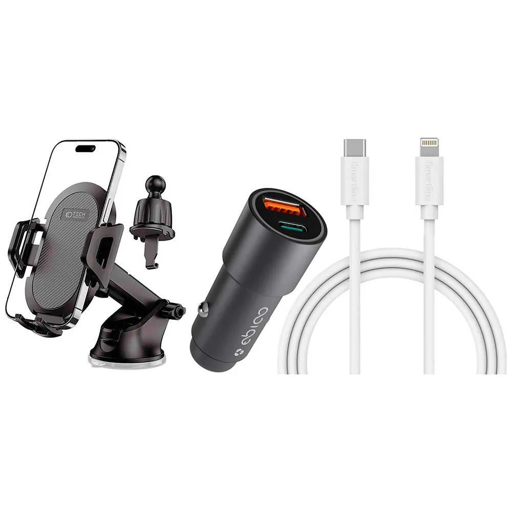 Kør-selv-ferie pakke 4 - inkl. Mobilholder / USB-C - Lightning Kabel / Biloplader