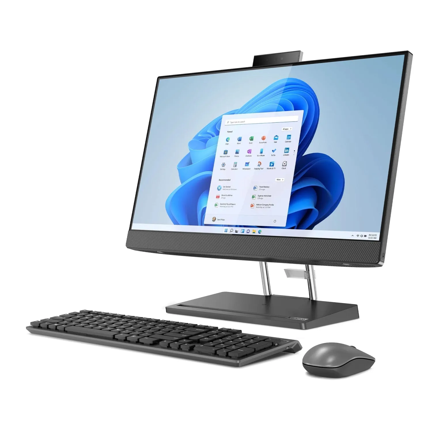 Lenovo IdeaCentre AIO 5i Intel Desktop, 23.8" FHD IPS Touch LED Backlight, i7-12700H, Iris Xe Graphics eligible, 16GB