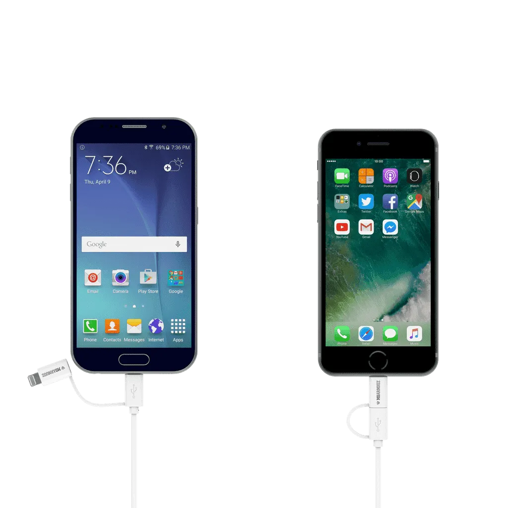 Lightning & micro USB Sync n Charge MFi Certified 2 in 1 Cable