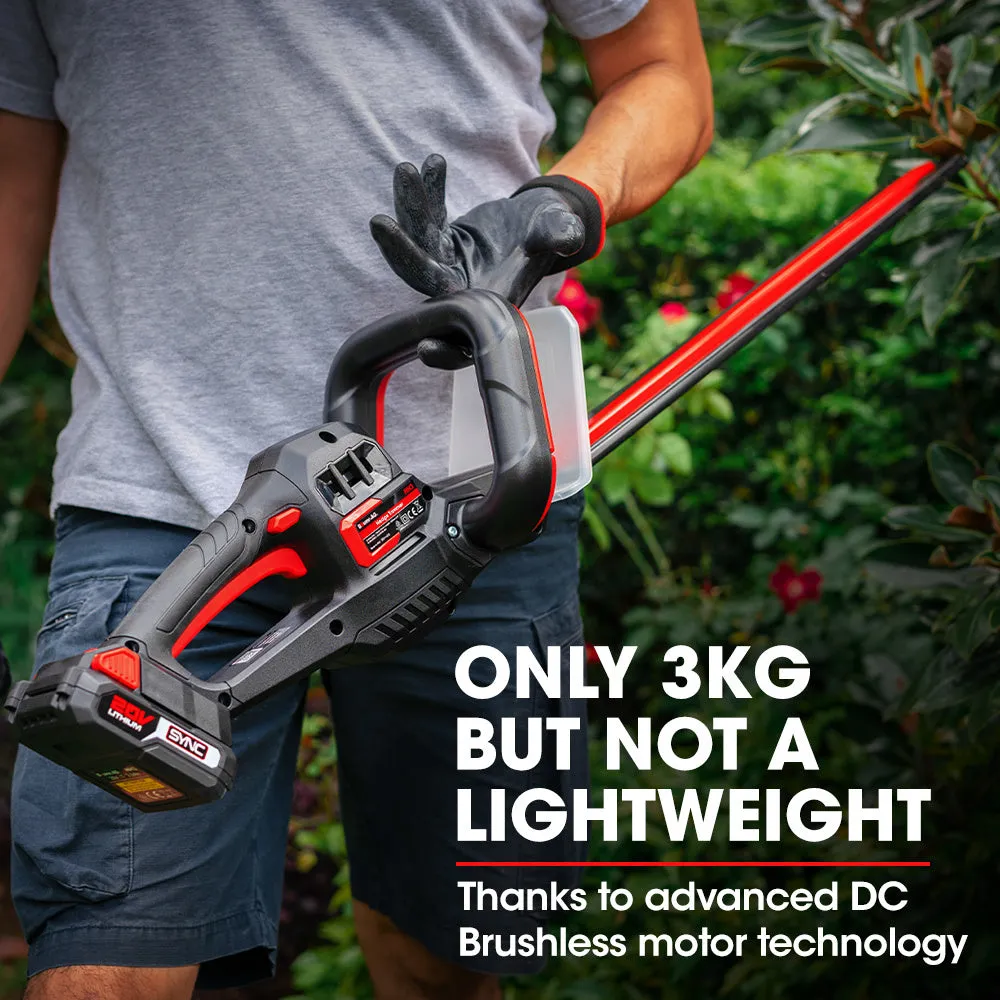 Lightweight 20V Lithium Cordless Hedge Trimmer, 520mm - Baumr-AG