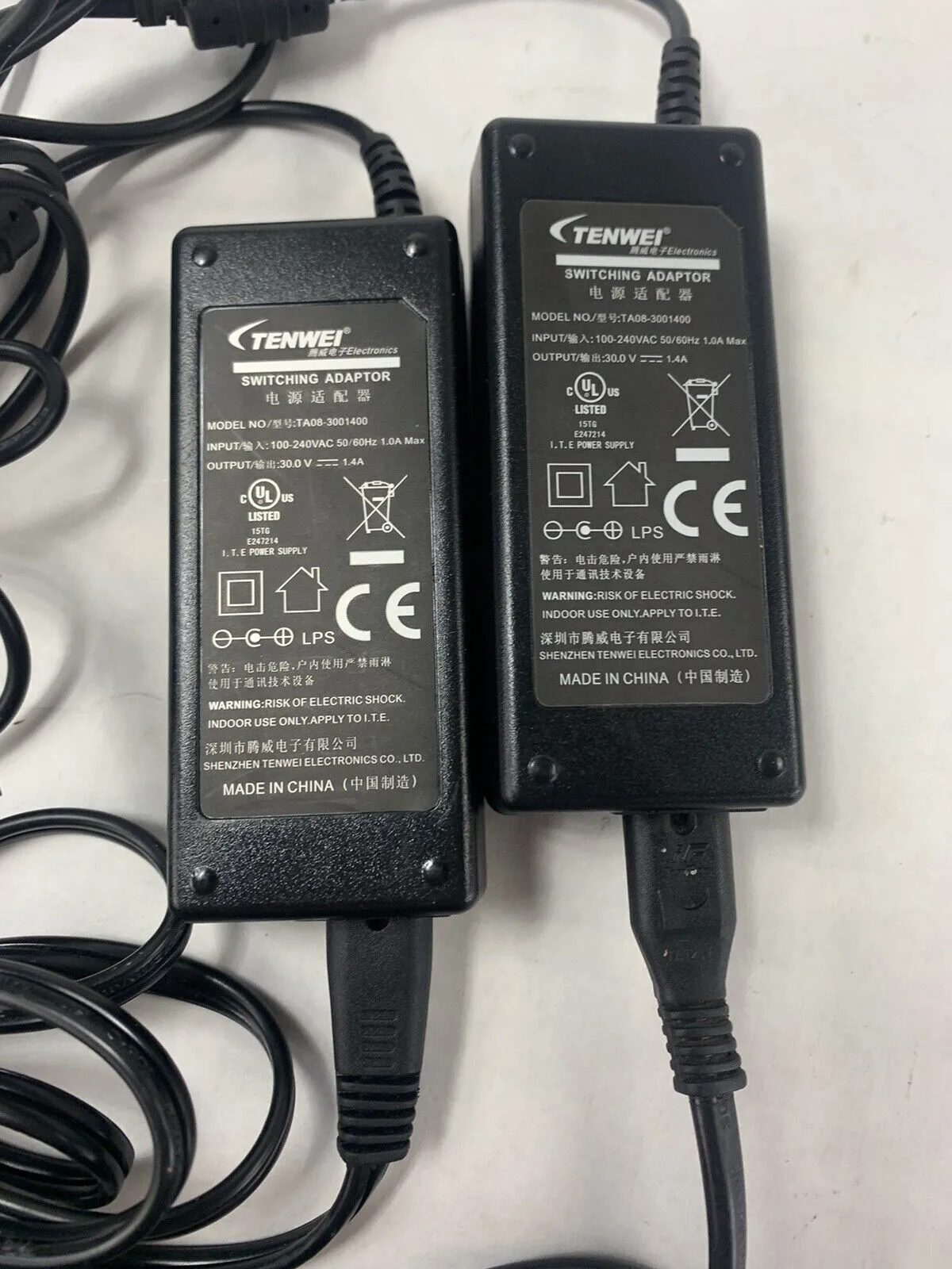 Lot 2 Tenwei TA08-3001400 Switching Power Supply Adapter 30V 1.4A A6