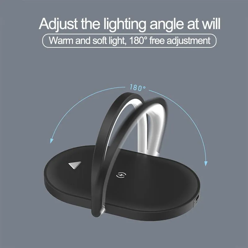 LovelyRLovely 3 In 1 Night Light Foldable Wireless 15W Charger Lamp