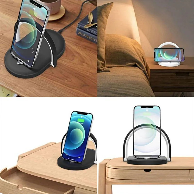 LovelyRLovely 3 In 1 Night Light Foldable Wireless 15W Charger Lamp