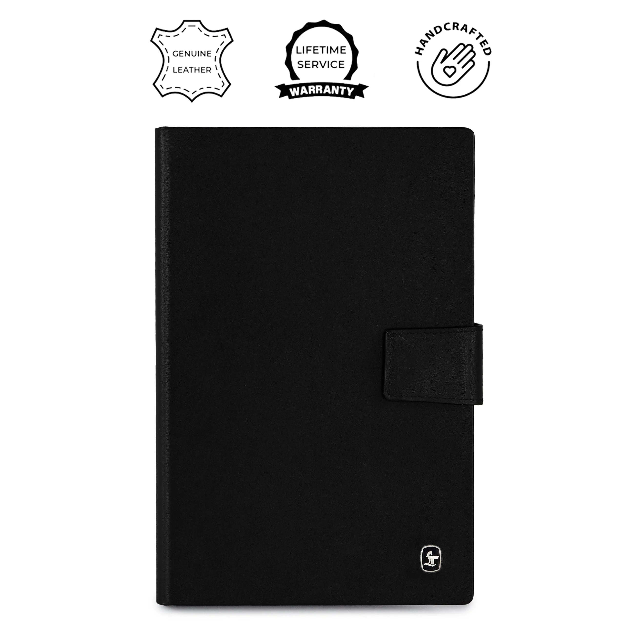 LT Smart Leather Notebook with Power Bank (5000 mAh) | Diary with Power Bank | Color: Nappa Black