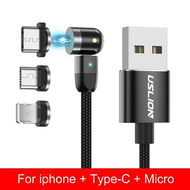 Magnetic USB Cable Fast Charging Type C Cable Magnet Charger Micro USB New 360º 180º Rotation