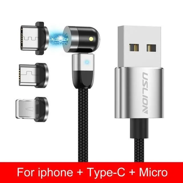 Magnetic USB Cable Fast Charging Type C Cable Magnet Charger Micro USB New 360º 180º Rotation