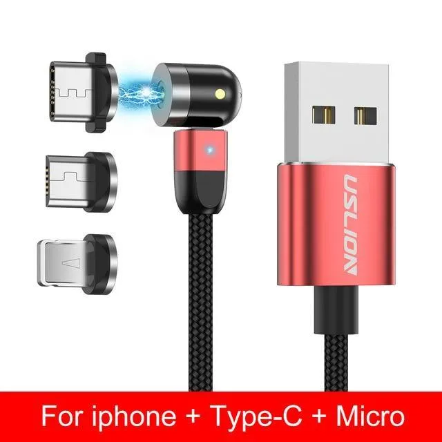 Magnetic USB Cable Fast Charging Type C Cable Magnet Charger Micro USB New 360º 180º Rotation